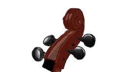 a hand-drawn cello scroll